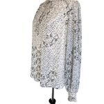 Joie  Women's White Floral Blouse Top‎ Sheer w/ Ruffles SZ Small Photo 4