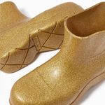Bottega Veneta Puddle Glitter Monobloc Chelsea Rubber Boots Gold Sz 39 EU/9 US Photo 12