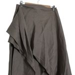 Bondi Born Taupe Midi Wrap Skirt Japanese Linen Size M Photo 4