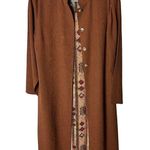 Terry Lewis Vintage 2-Piece Set M | Rust Long Coat Tribal Print Dress Photo 1