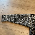 LL Bean Women’s Icelandic Wool Geometric Hook Cardigan Sweater Size S Black Photo 3