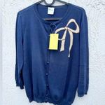 Red Valentino navy blue cardigan sweater Large bow aplique Photo 0