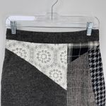 Desigual  Mixed Media Grunge Mini Skirt Womens 36 Black Gray Wool Blend Lined Photo 6