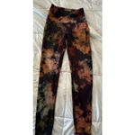 Women's FLEO Leggings S Black Orange Tie Photo 6