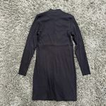 Abercrombie & Fitch Abercombie & Fitch High Neck Long Sleeve Ribbed Bodycon Dress in Black, Size XL Photo 2