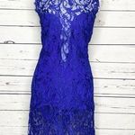 Emilio Pucci Blue Lace Illusion Cocktail Dress Size 10 Photo 0