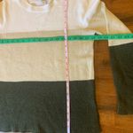 J.Crew  three stripe sweater. Women’s  Small Cream, Tan, Green.  Super Soft Photo 1
