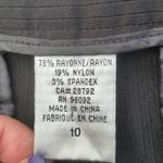 Dalia Collection Pinstripe Flare Dress Pants wiih Button Detail on Waist Black Size 10 Photo 6