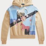 Ralph Lauren Polo Horse Barn Artist Artwork Womens Sz M Fleece Sweatshirt Hoodie Photo 0
