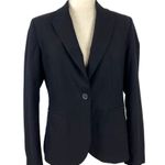 ZARA  Single Breasted Black Classic Fit Career Blazer Jacket Shoulder Pads Size 8 Photo 1