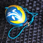 OOAK Coconut shell purse with dolphin hand painted. Blue Photo 4