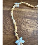 Shell Necklace With‎ Flower Details, Tropical Vacation Beachy Summer Style 30" Tan Photo 10