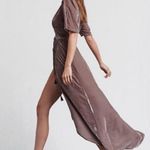 Reformation ๐๐ Bordeaux Velvet Wrap Maxi Dress ~ Pimms Small Photo 4