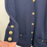 St. John SANTANA KNIT LONG Knit V-Neck Button Front Cardigan Sz L Photo 4