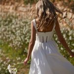 House Of CB Cotton Lace Trim Midi Sundress XS - White Photo 1