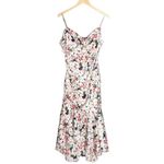 NWT Cinq a Sept Luka Floral Asymmetric Silk Slip Dress Cream Pink Ruffle Size 8 Photo 4