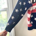 USA Pullover Hoodie Washington DC American Flag Embroidered Medium Patriotic Blue Photo 5