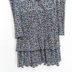 Saylor Temperley Floral Print Long Sleeve Mini Dress Black Blue Women's XS Photo 5