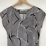 Susana Monaco Susana Monoco Stretch Knit Mini Dress Geometric Fan Print Navy White Womens M Photo 2