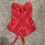 No Boundaries  Red Sleeveless Bustier Bodysuit Photo 0