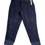 Caslon Calson Velour Crop‎ Jogger Pants Ladies Large Navy Indigo Drawstring Lounge Photo 0