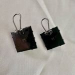Liz Claiborne  black square cluster beaded clip earrings Photo 4