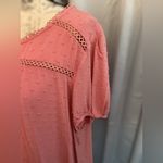 Flower & Feather Elegant Coral Blouse Pink Size 2X Photo 3