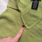 Y2K lime Green collared silk blend knit cropped sleeveless sweater vest medium Photo 2