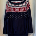 AMPERSAND AVE Navy and Red Snowflake Sweater Blue Size undefined Photo 0