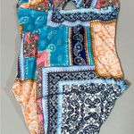 Blue Paisley Bohemian Bandana Twist Photo 1