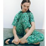 ZARA Floral Printed Cotton Jumpsuit Photo 12