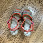 Poetic License | Chevron Woven Open Toe Wooden Heels Size 9 Orange Photo 5