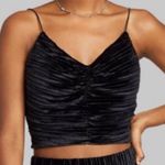 Wild Fable Crush Velvet Black Ribbed Cropped Tank Top Photo 1