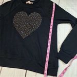 Philosophy Republic Clothing Black Rhinestone Heart Sweatshirt Size S/P Photo 7