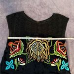 Free People  Black Embroidered Top Photo 3