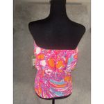 Lilly Pulitzer  Tube Top Wiley Ruffle Shorley Blue Feeling Tanked Xs Resort Beach Photo 2