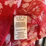 Free People Anthropologie Boho V-neck Keyhole Printed Chiffon Blouse Top, Small Photo 6