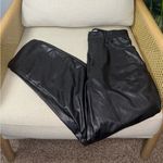 Abercrombie & Fitch Ankle Straight Ultra High Rise Vegan Leather Pants Size 28/6 Photo 2