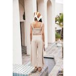 Cult Gaia ππ Marais Pant ~ Light Camel Waist Tie Relaxed Large L NWT Photo 2