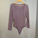 Torrid Ribbed Square Neck Bodysuit Lavender Purple Long Sleeve Photo 2