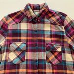 Via Penny Lane Reworked Apparel | Maroon 5 Graphic Button Up Plaid Shirt Large Blue Photo 4