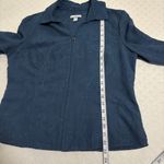 Croft & Barrow  Womans Zip Front Jacket Blazer Faux Suede Blue Size Petite M Photo 10