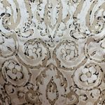 Josie Natori 100% Silk Cream & Gold Puff Sleeve Scalloped Neck Blouse Size XS Photo 3