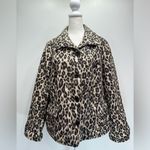 Chico's Leopard Animal Print Long Sleeve Peplum Jacket Flap Pockets Chico’s Mobwife 2/L Photo 1