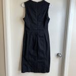 Banana Republic Sleeveless Denim Dress Women's Size 4 Dark Rinse Wash Slit Neck Photo 1