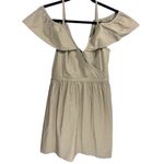 Madewell  Tan Ruffle Cold Shoulder Cotton‎ Dress Size 2 feminine Photo 2