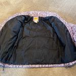 C&C California  Puffer Zip Jacket Shell Lilac & Black Snake Print Sz LARGE Photo 7