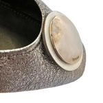 Hogan Silver Leather Wrap Metal Disc Ballet Flats Photo 5