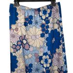 ZARA  Retro Floral Print Long Maxi Skirt Back Split Women Size M Blue BOHO Chic Photo 5