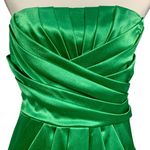 Love Reign Strapless Pleated Tie-Back Mini Cocktail Dress 9 Green Charmeuse Photo 1